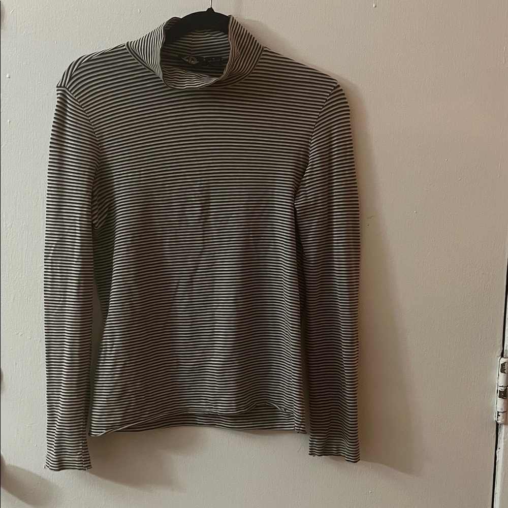 Dockers Mock Neck Striped Turtleneck